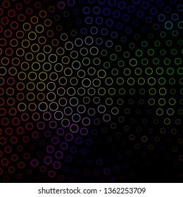 Dark Multicolor vector template with circles. Abstract colorful disks on simple gradient background. New template for your brand book.