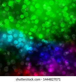 Dark Multicolor vector template with circles. Abstract colorful disks on simple gradient background. Pattern for websites, landing pages.