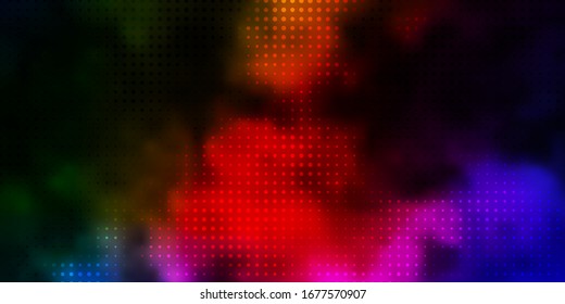 Dark Multicolor vector template with circles. Glitter abstract illustration with colorful drops. Design for your commercials.