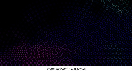 Plantilla de vector multicolor oscuro con círculos. Ilustración abstracta moderna con formas de círculo coloridas. Patrón de folletos, folletos.