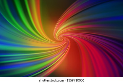 Dark Multicolor vector template with curved lines. Colorful illustration in abstract style with gradient. Template for cell phone screens.