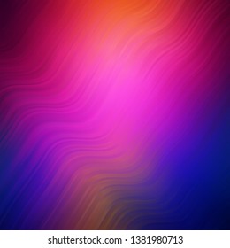 Dark Multicolor vector template with curved lines. Bright illustration with gradient circular arcs. Template for your UI design.