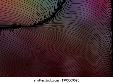 Dark Multicolor vector template with curved lines. A completely new colorful illustration in simple style. Simple template for your design.