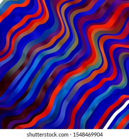 Dark Multicolor vector template with curves. Colorful illustration with curved lines. Pattern for business booklets, leaflets