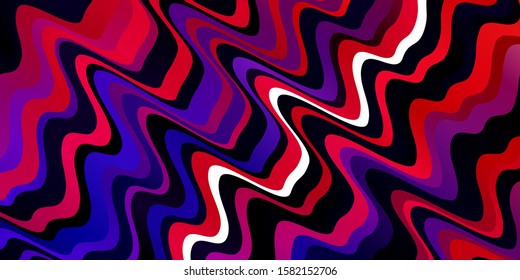 Dark Multicolor vector template with curves. Brand new colorful illustration with bent lines. Pattern for commercials, ads.