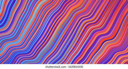 Dark Multicolor vector template with curves. Bright sample with colorful bent lines, shapes. Best design for your posters, banners.