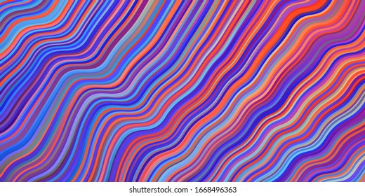 Dark Multicolor vector template with curves. Bright sample with colorful bent lines, shapes. Best design for your posters, banners.