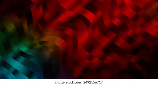 Dark Multicolor vector template with curves. Abstract illustration with gradient bows. Design for your business promotion.