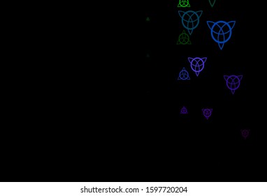 Dark Multicolor vector template with esoteric signs. Abstract illustration with gothic gradient shapes. Simple base for your occult design.