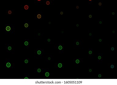 Dark Multicolor vector template with esoteric signs. Colorful vintage illustration with gradient alchemy shapes. Design for magic, spiritual events.