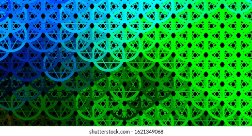 Dark Multicolor vector template with esoteric signs. Colorful vintage illustration with gradient alchemy shapes. Design for magic, spiritual events.