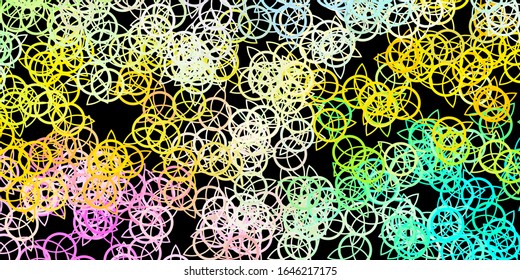 Dark Multicolor vector template with esoteric signs. Colorful mystic symbols with a gradient in ancient style. Best design halloween events.