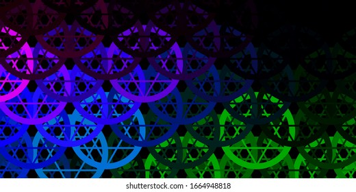 Dark Multicolor vector template with esoteric signs. Illustration with magical signs of spiritual power. Simple base for your occult design.