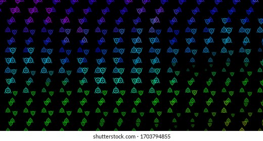 Dark Multicolor vector template with esoteric signs. Abstract illustration with gothic gradient shapes. Background for esoteric, mystic designs.
