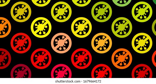 Dark Multicolor vector template with flu signs. Simple design in abstract style with infection forms. Design for biohazard warning.