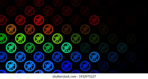 Dark Multicolor vector template with flu signs. Abstract illustration with biological gradient shapes. Best design for quarantine events.