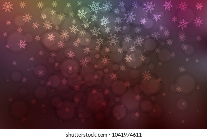 Dark Multicolor vector template with ice snowflakes. Modern geometrical abstract illustration with crystals of ice. The pattern can be used for year new  websites.