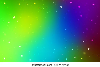 Dark Multicolor vector template with ice snowflakes. Colorful snowflakes with gradient on abstract background. Pattern for new year websites.