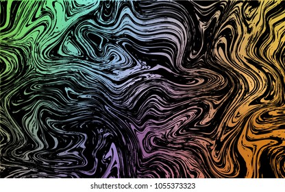 Dark Multicolor vector template with lines, ovals. Brand-new colored illustration in marble style with gradient. A new texture for your  ad, booklets, leaflets.