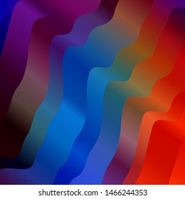 Dark Multicolor vector template with lines. Illustration in abstract style with gradient curved.  Template for your UI design.