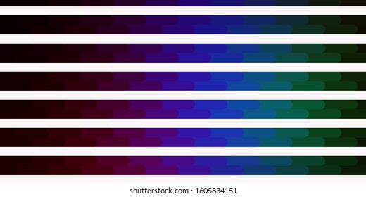 Dark Multicolor vector template with lines. Repeated lines on abstract background with gradient. Pattern for booklets, leaflets.