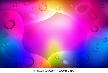 Dark Multicolor vector template with liquid shapes. Blurred geometric sample with gradient bubbles.  Memphis design for your web site.
