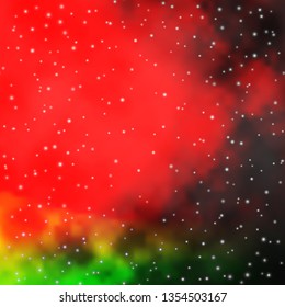 Dark Multicolor vector template with neon stars. Decorative illustration with stars on abstract template. Theme for cell phones.