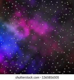Dark Multicolor vector template with neon stars. Blur decorative design in simple style with stars. Pattern for wrapping gifts.