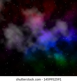Dark Multicolor vector template with neon stars. Blur decorative design in simple style with stars. Pattern for websites, landing pages.