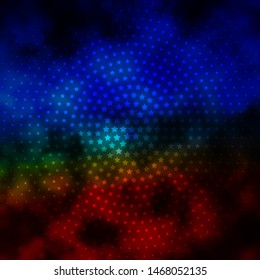 Dark Multicolor vector template with neon stars. Shining colorful illustration with small and big stars. Design for your business promotion.