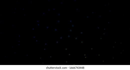 Dark Multicolor vector template with neon stars. Colorful illustration with abstract gradient stars. Pattern for websites, landing pages.