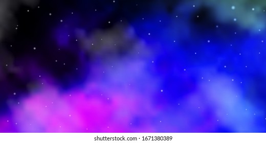 Dark Multicolor vector template with neon stars. Blur decorative design in simple style with stars. Pattern for websites, landing pages.