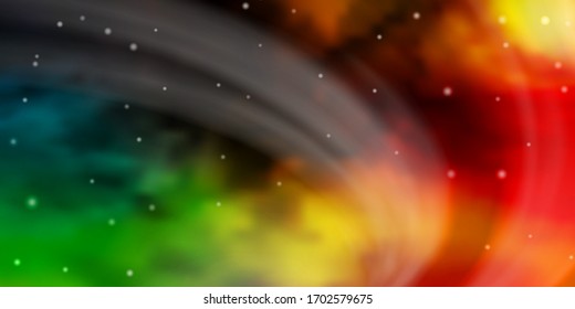 Dark Multicolor vector template with neon stars. Modern geometric abstract illustration with stars. Theme for cell phones.