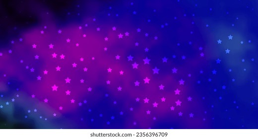 Dark Multicolor vector template with neon stars. Colorful illustration with abstract gradient stars. Pattern for new year ad, booklets.