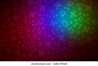 Dark Multicolor vector template with organic meal. Beautiful colored illustration with food in doodle style. Design for ad, poster, banner of cafes or restaurants.