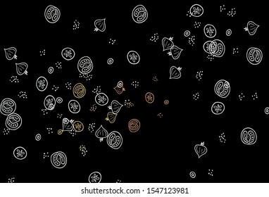 Dark Multicolor vector template with organic meal. Beautiful colorful illustration with food in doodle style. Template for meal cooking in kitchen.