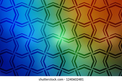 Dark Multicolor vector template with repeated sticks. Lines on blurred abstract background with gradient. Best design for your ad, poster, banner.