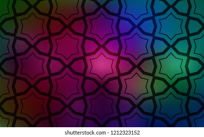 Dark Multicolor vector template with sky stars. Stars on blurred abstract background with gradient. Pattern for websites, landing pages.