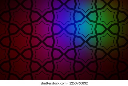 Dark Multicolor vector template with sky stars. Glitter abstract illustration with colored stars. Best design for your ad, poster, banner.