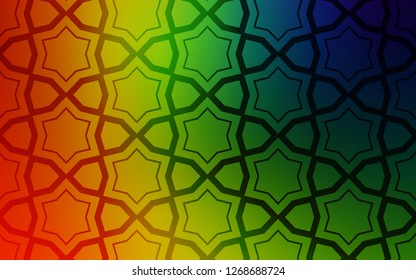 Dark Multicolor vector template with sky stars. Glitter abstract illustration with colored stars. Best design for your ad, poster, banner.