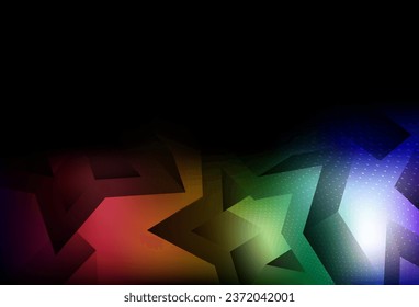 Dark Multicolor vector template with sky stars. Shining colored illustration with stars. Pattern for futuristic ad, booklets.