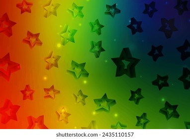 Dark Multicolor vector template with sky stars. Modern geometrical abstract illustration with stars. Pattern for astronomy websites.