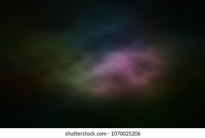 Dark Multicolor vector template with space stars. Shining colored illustration with bright astronomical stars. Best design for your ad, poster, banner.