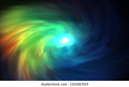 Dark Multicolor vector template with space stars. Glitter abstract illustration with colorful cosmic stars. Smart design for your business advert.