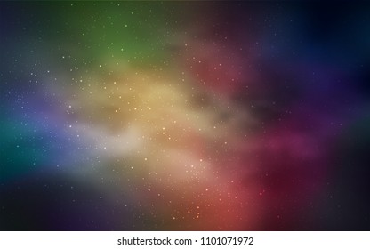 Dark Multicolor vector template with space stars. Modern abstract illustration with Big Dipper stars. Template for cosmic backgrounds.