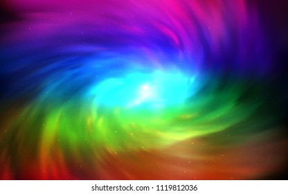 Dark Multicolor vector template with space stars. Blurred decorative design in simple style with galaxy stars. Template for cosmic backgrounds.