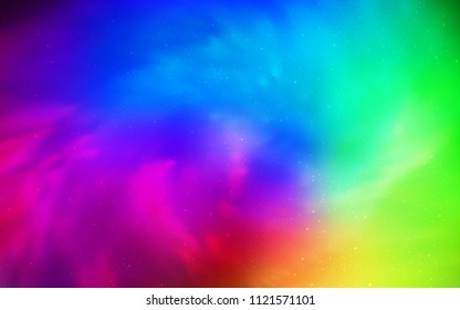 Dark Multicolor vector template with space stars. Glitter abstract illustration with colorful cosmic stars. Pattern for futuristic ad, booklets.