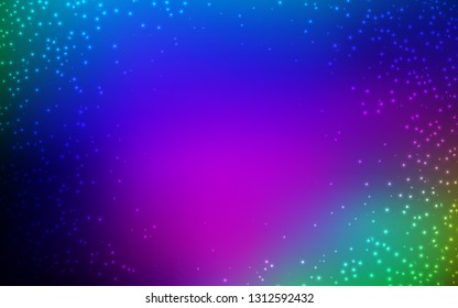 Dark Multicolor vector template with space stars. Modern abstract illustration with Big Dipper stars. Template for cosmic backgrounds.