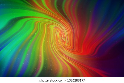 Dark Multicolor vector template with space stars. Glitter abstract illustration with colorful cosmic stars. Smart design for your business advert.