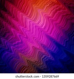 Dark Multicolor vector template with wry lines. Brand new colorful illustration with bent lines. Pattern for busines booklets, leaflets